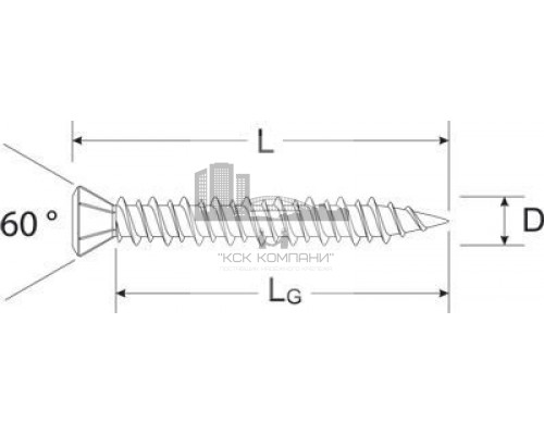 Шуруп для ГВЛ fischer FSN-TPG потайной с резьбой HiLo шлиц PH, 3.9x22 мм